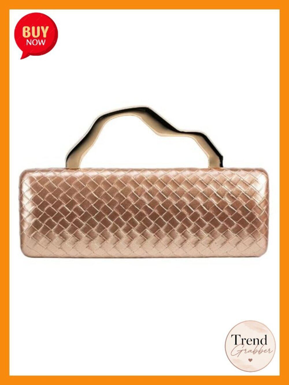Woven Evening Clutch Crossbody Purse PU Leather Detachable Chain